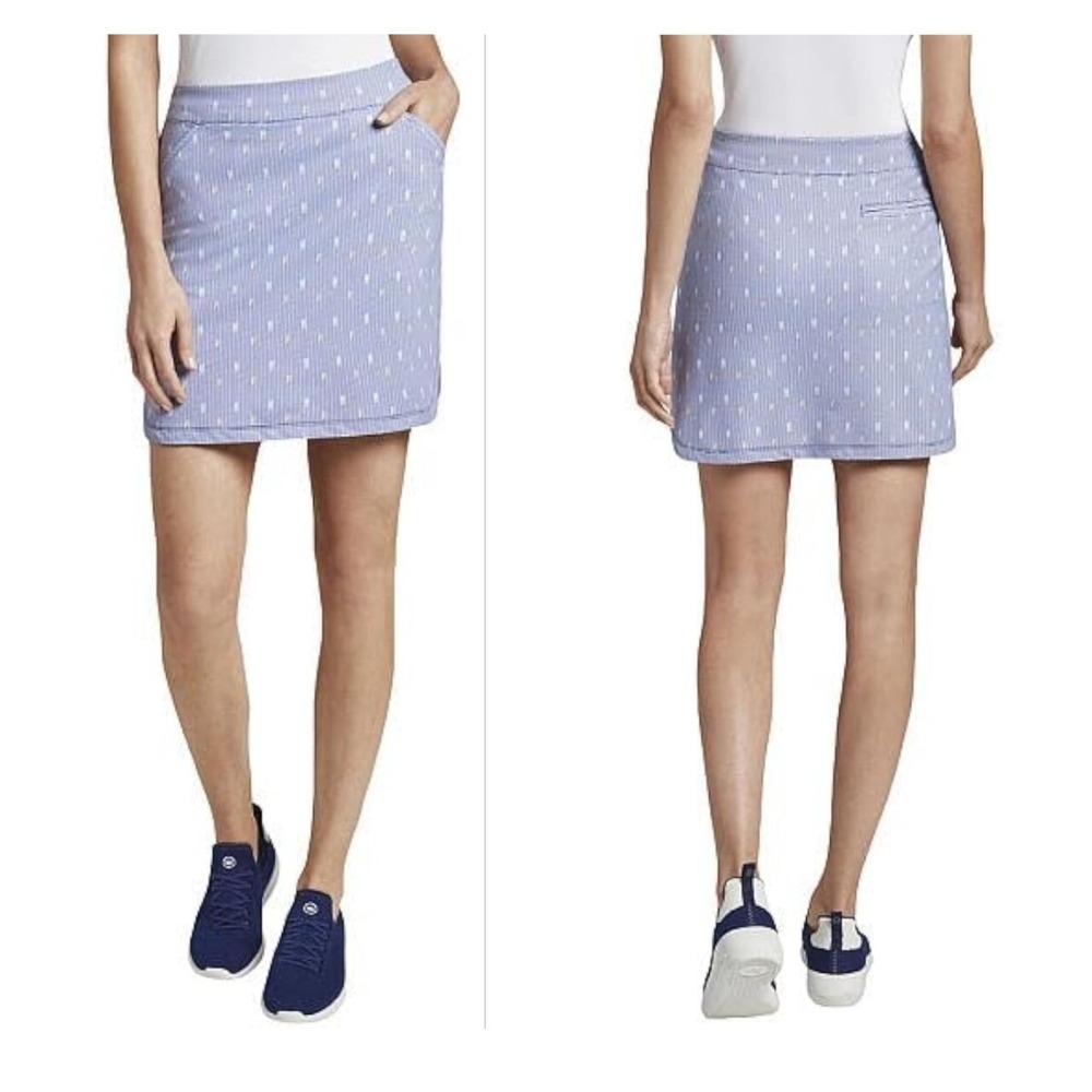 Peter Millar Performance Alice Petal Hem Dominoes Blue Golf Skorts XS 27 NWT